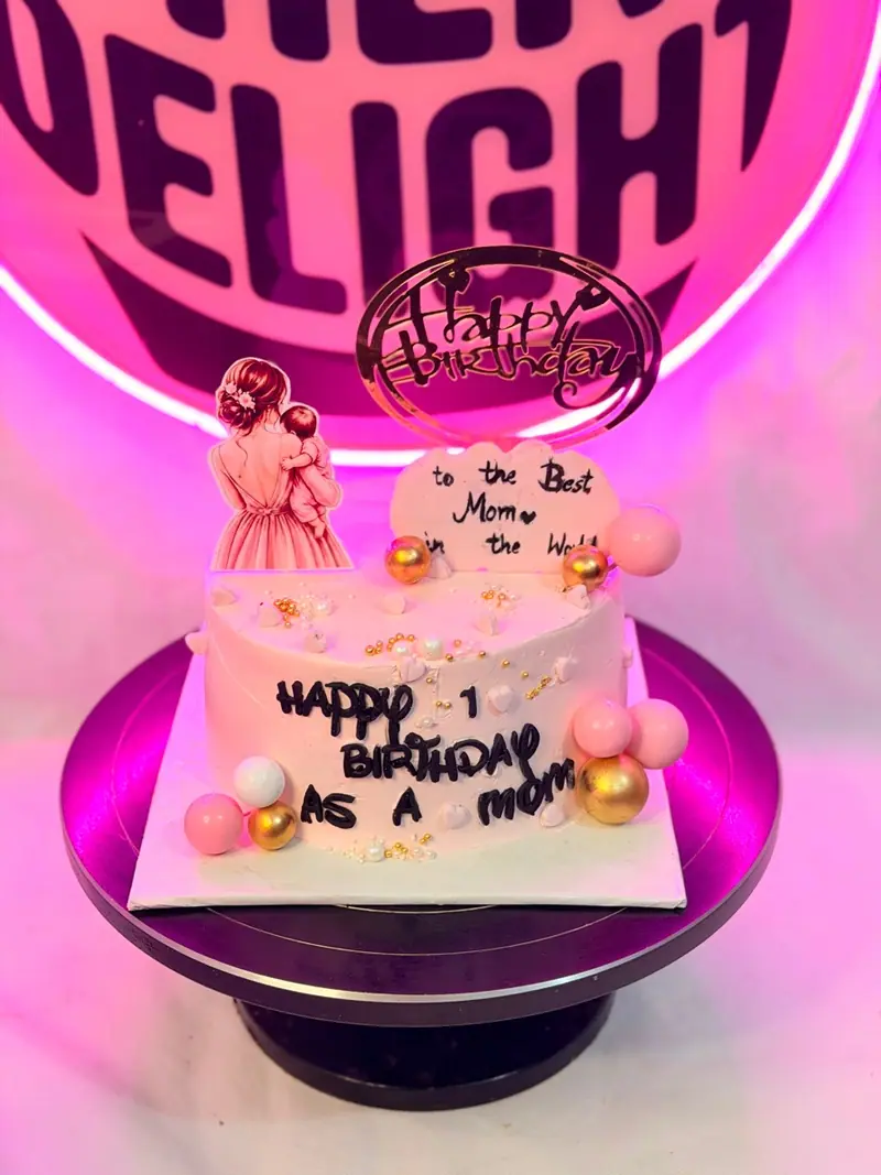 Pink birthday celebration cake
